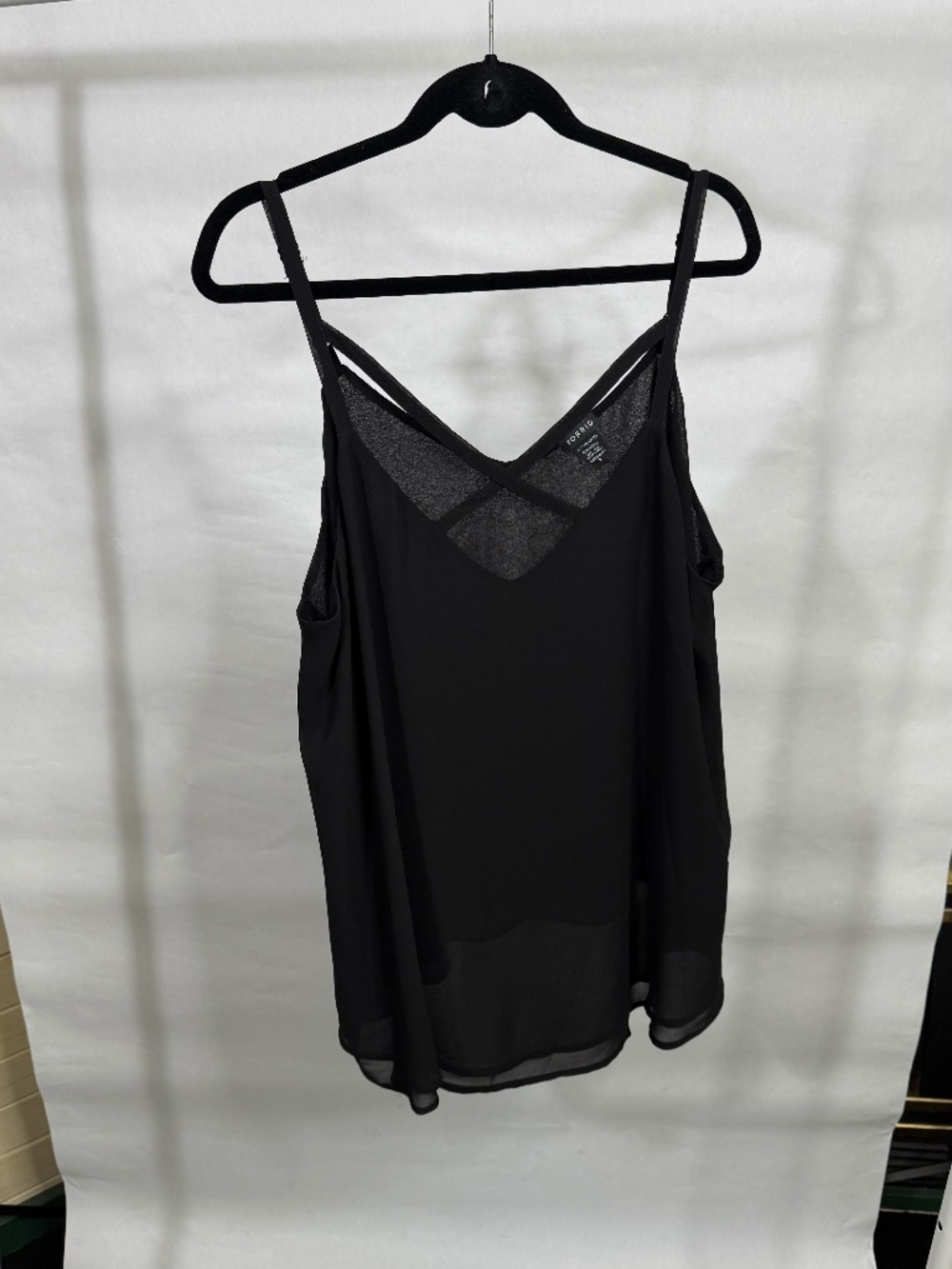 Torrid chiffon camisole with criss-cross front straps - size 2